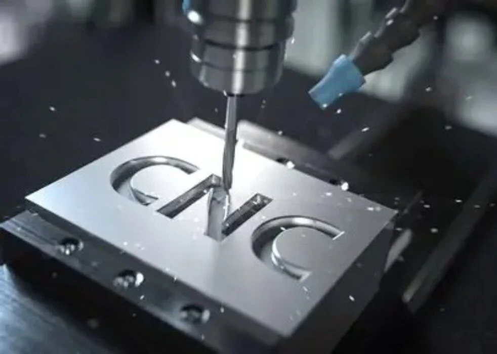 3-axis CNC milling machine cutting metal blank to produce prismatic machined parts 3-axis CNC milling machine cutting metal blank to produce prismatic machined parts