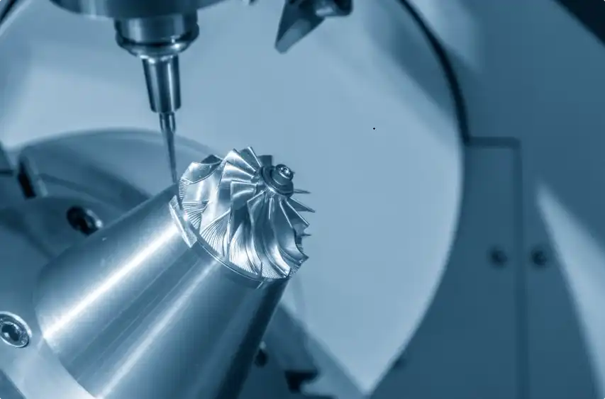 5-axis CNC machining complex aerospace precision metal component