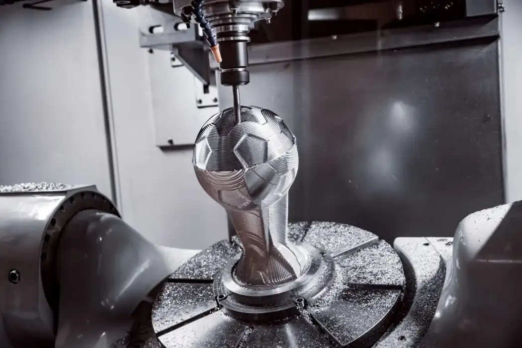 5-axis CNC machining complex curved prototype component